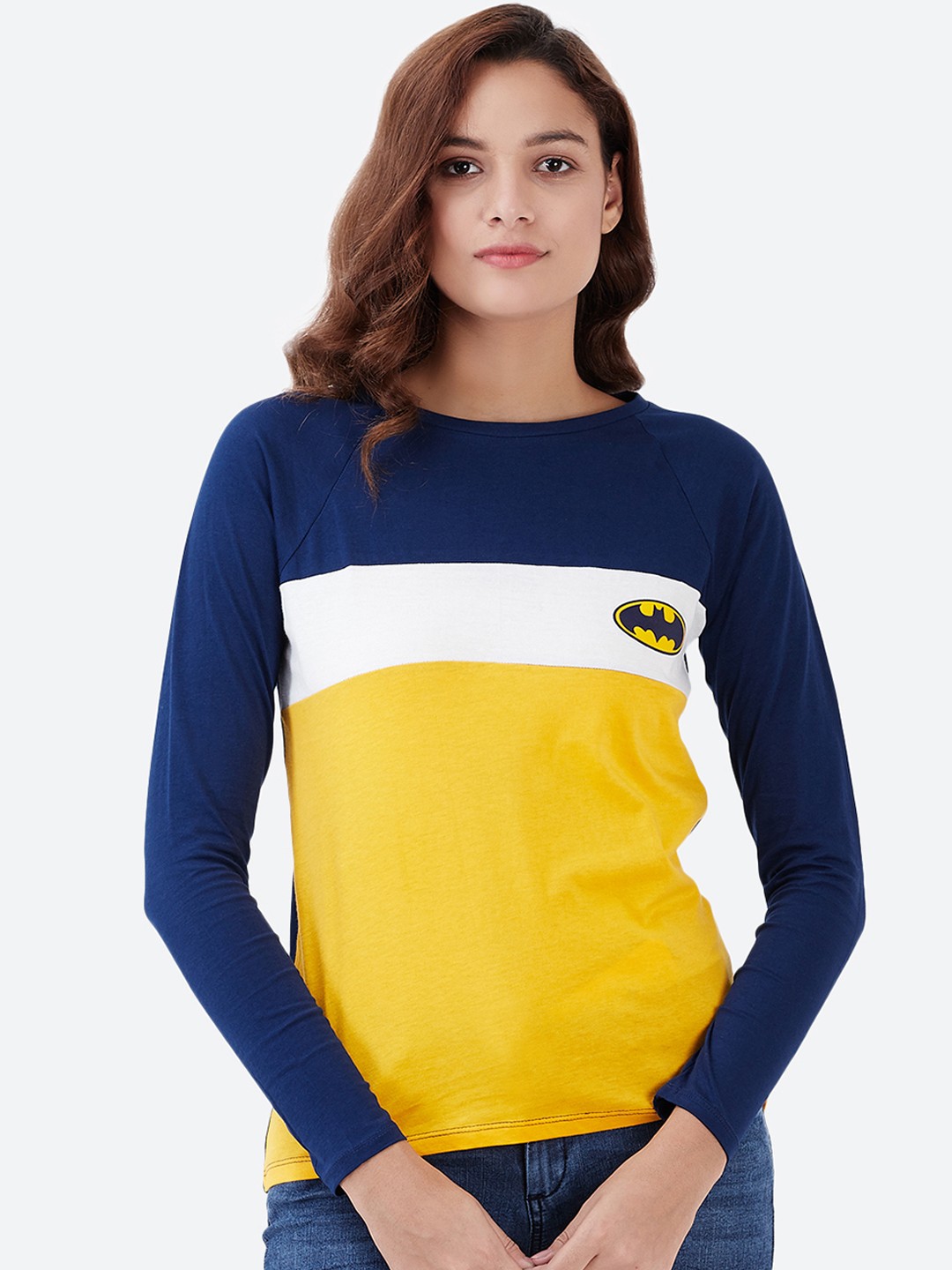 

Free Authority Women Navy Blue Batman Printed T-shirt