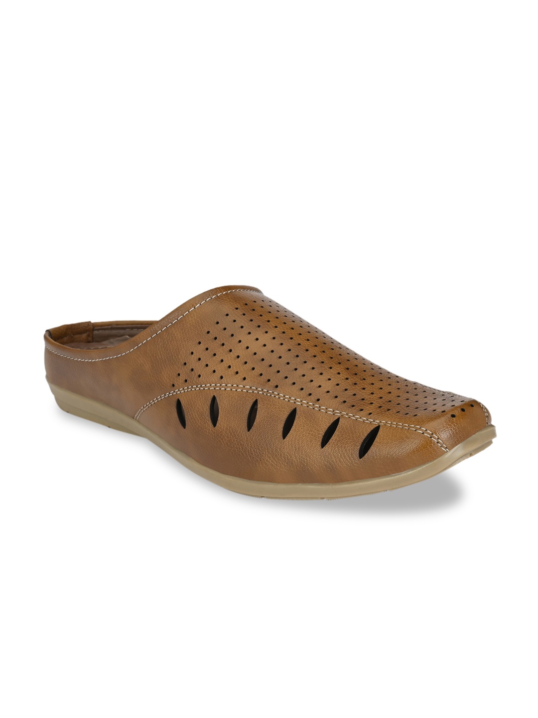 

John Karsun Men Tan Brown Shoe-Style Sandals