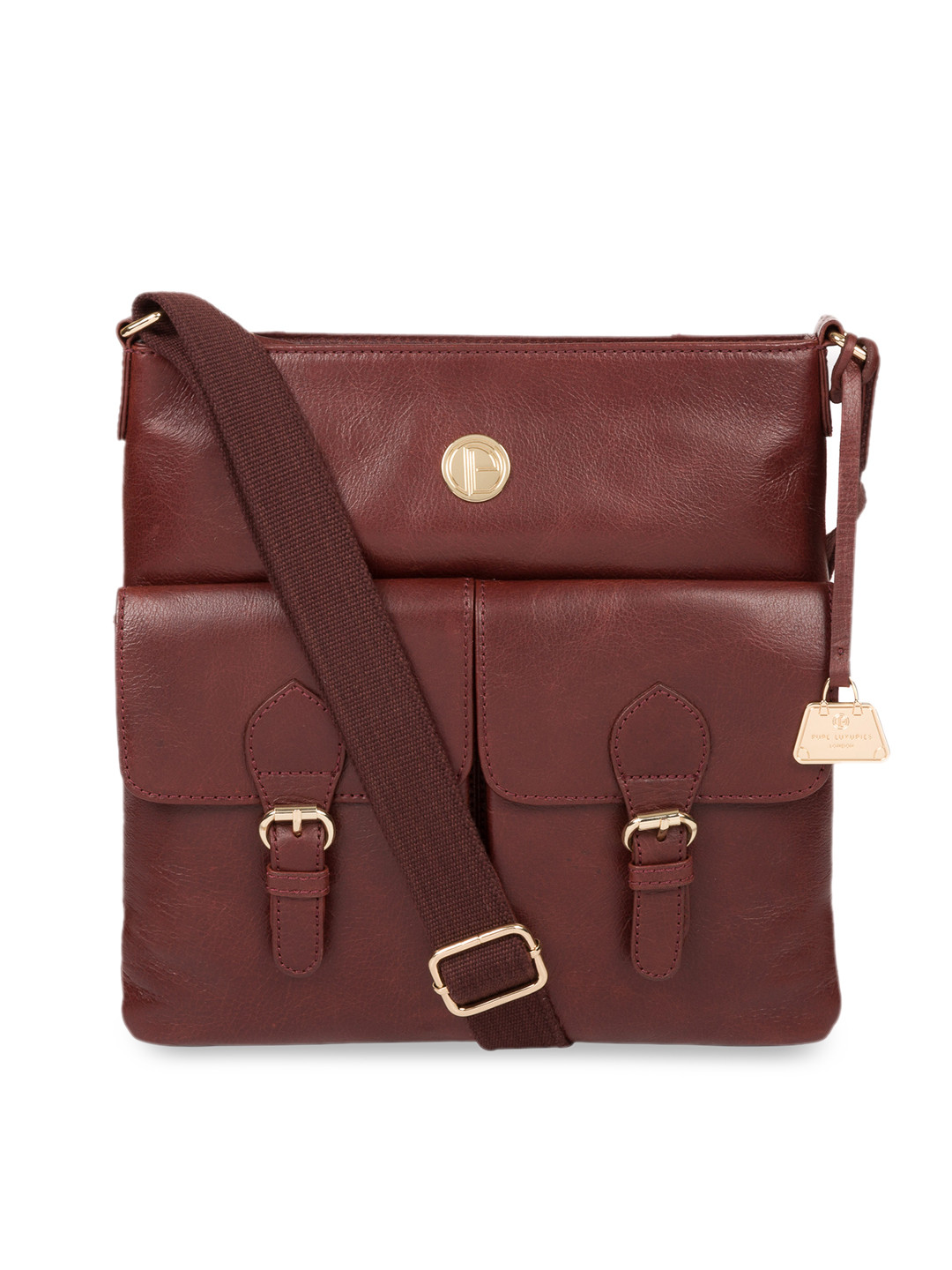 

PURE LUXURIES LONDON Women Brown Solid Genuine Leather Azalea Sling Bag