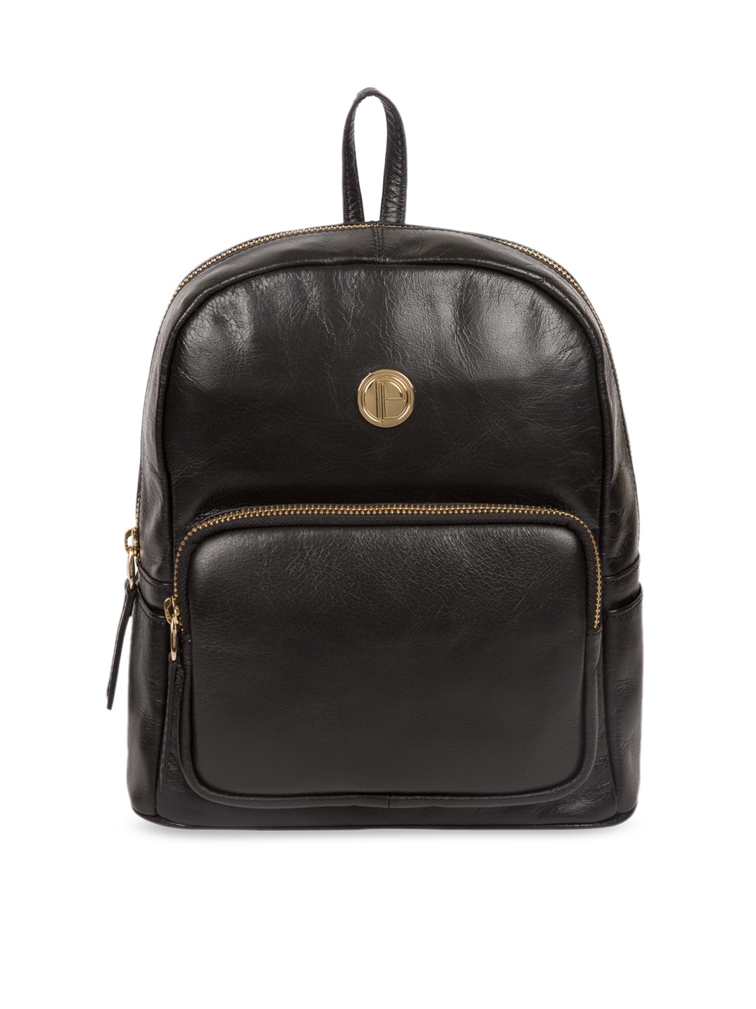 

PURE LUXURIES LONDON Women Black Solid Genuine Leather Cora Backpack