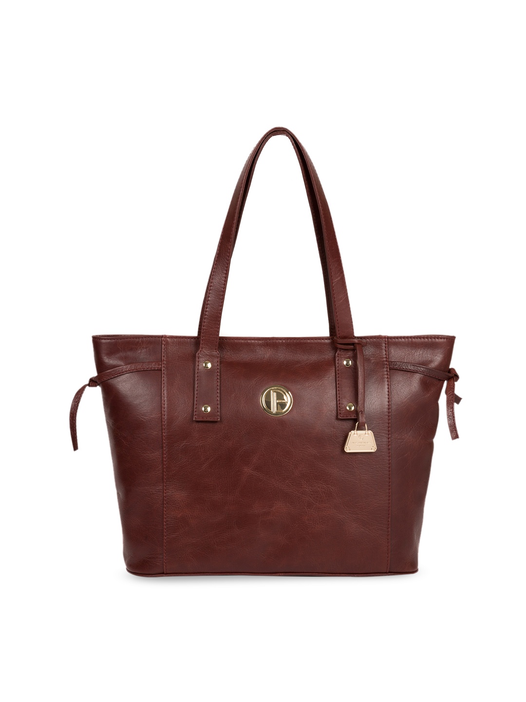 

PURE LUXURIES LONDON Women Brown Solid Genuine Leather Calista Tote Bag