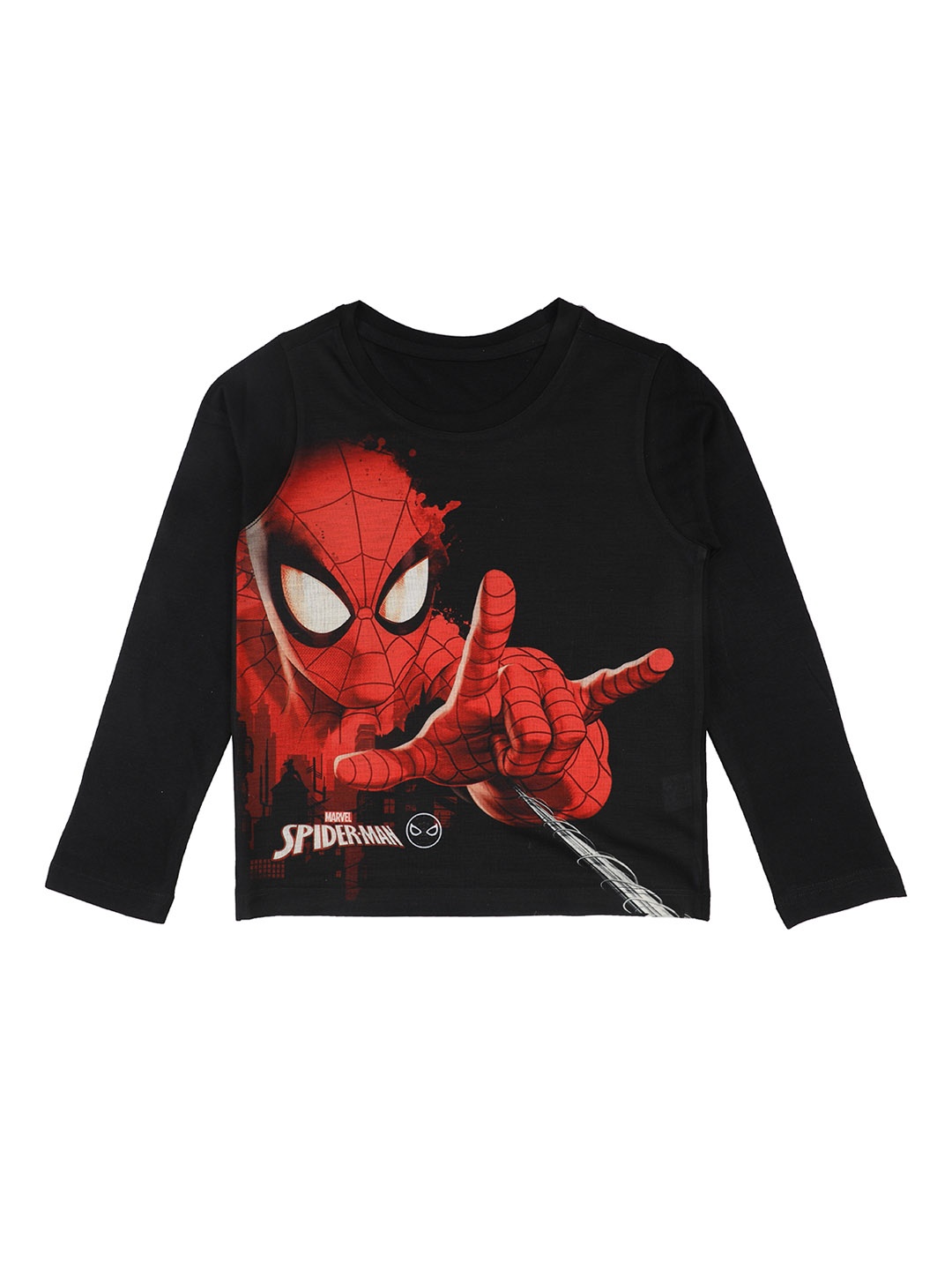 Marvel by Wear Your Mind Boys Black Printed Round Neck T-shirt