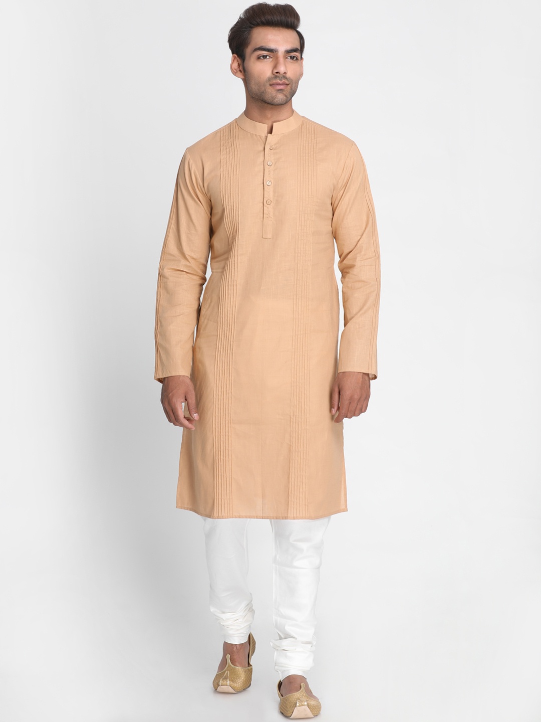 

Nakshi Men Beige Solid Straight Kurta