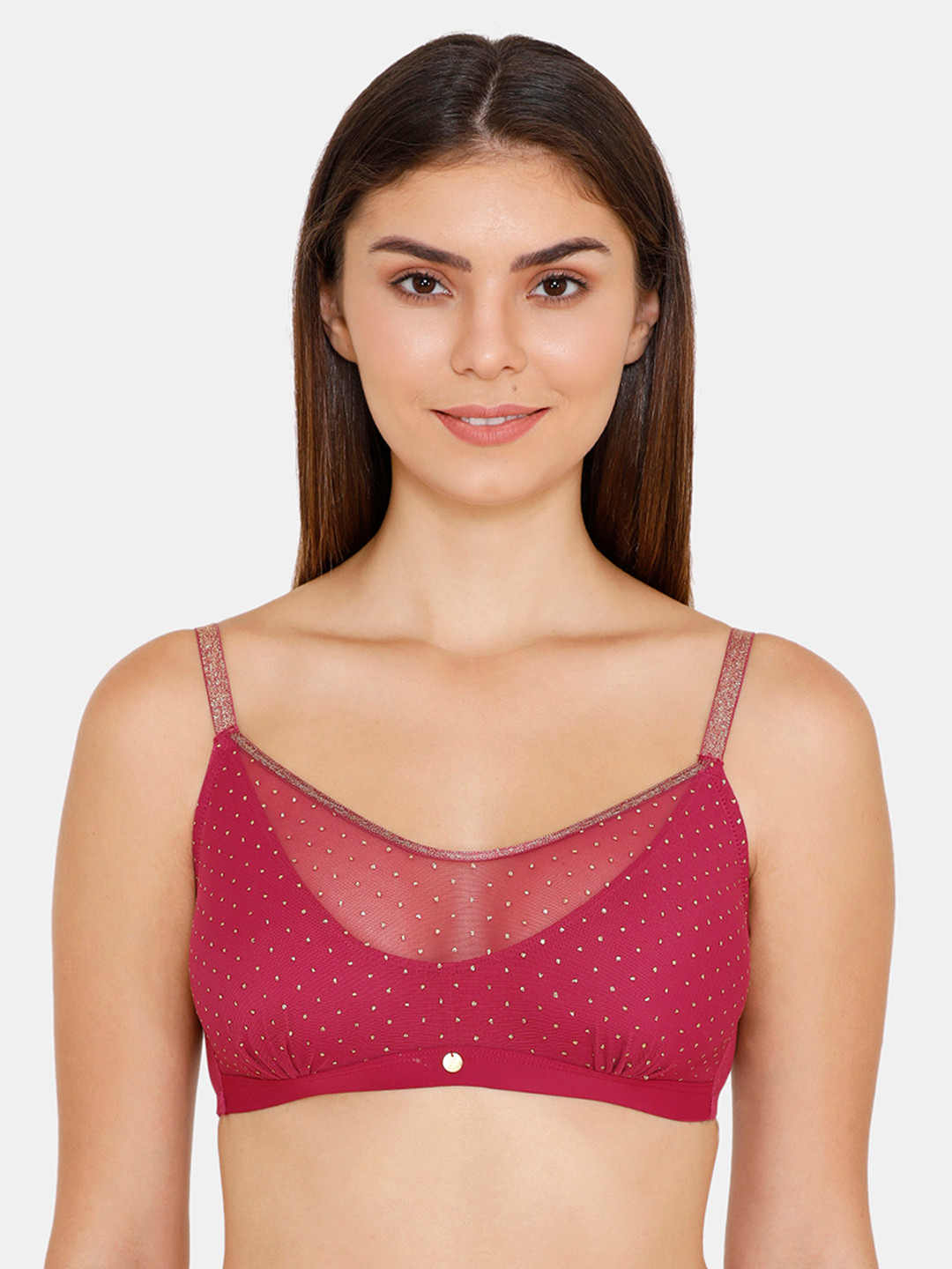 

Zivame Maroon Printed Non-Wired Non Padded Everyday Bra ZI1896FASHLMGNT
