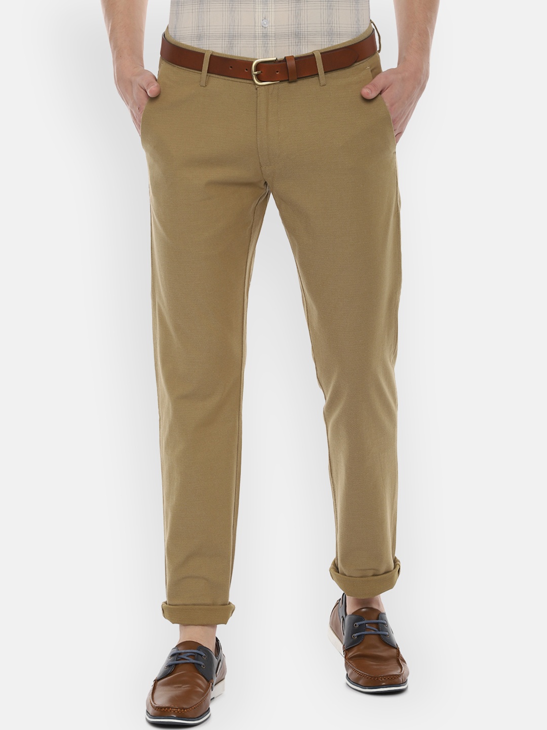 

Allen Solly Men Beige Slim Fit Solid Chinos