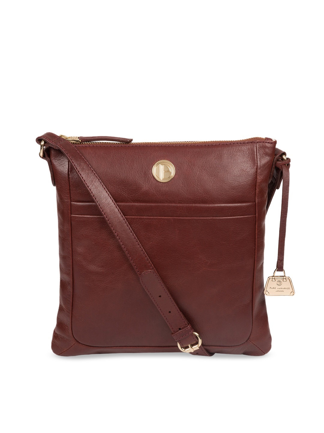 

PURE LUXURIES LONDON Women Brown Solid Genuine Leather Lotus Sling Bag