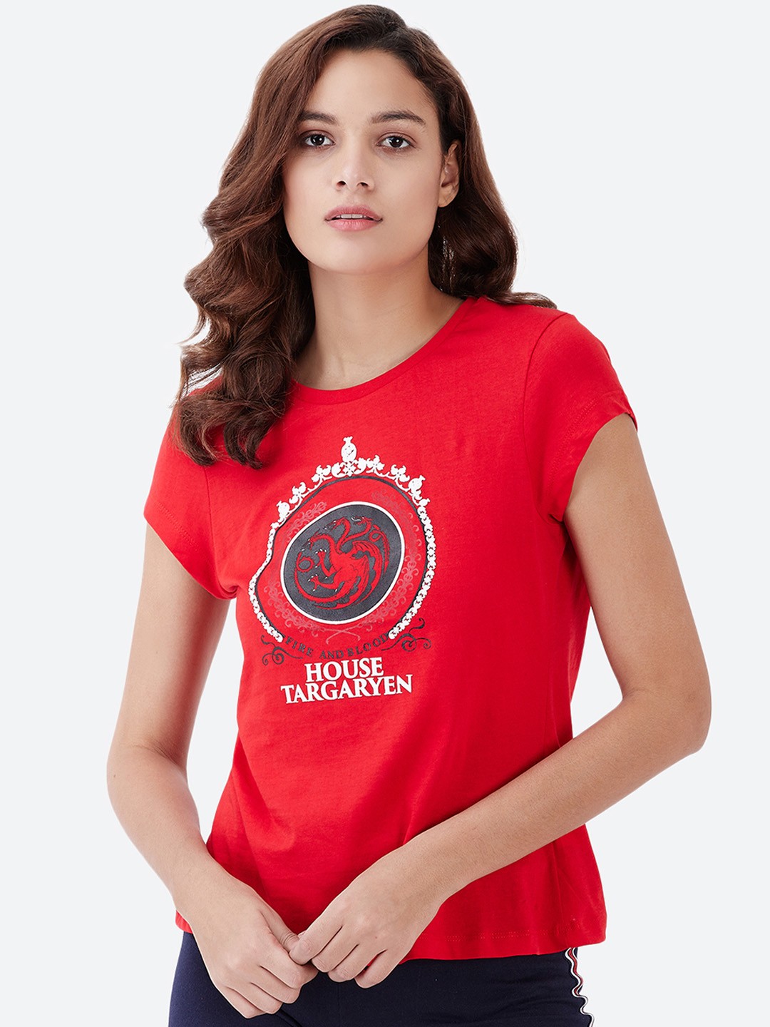 

Free Authority Game Of Thrones Featured Red Tshirt for Women