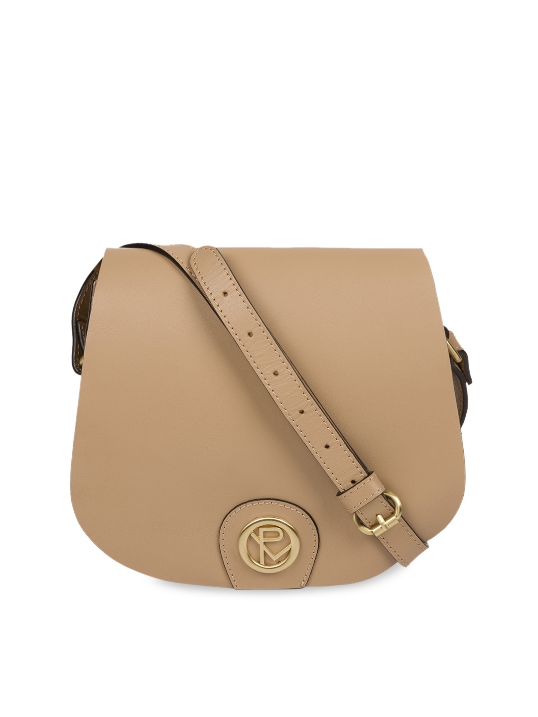 

PURE LUXURIES LONDON Women Solid Beige Handcrafted Coniston Genuine Leather Cross Body Bag