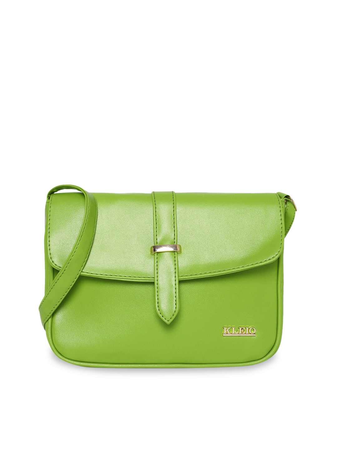 

KLEIO Women Structured Flap Over Sling Bag, Green