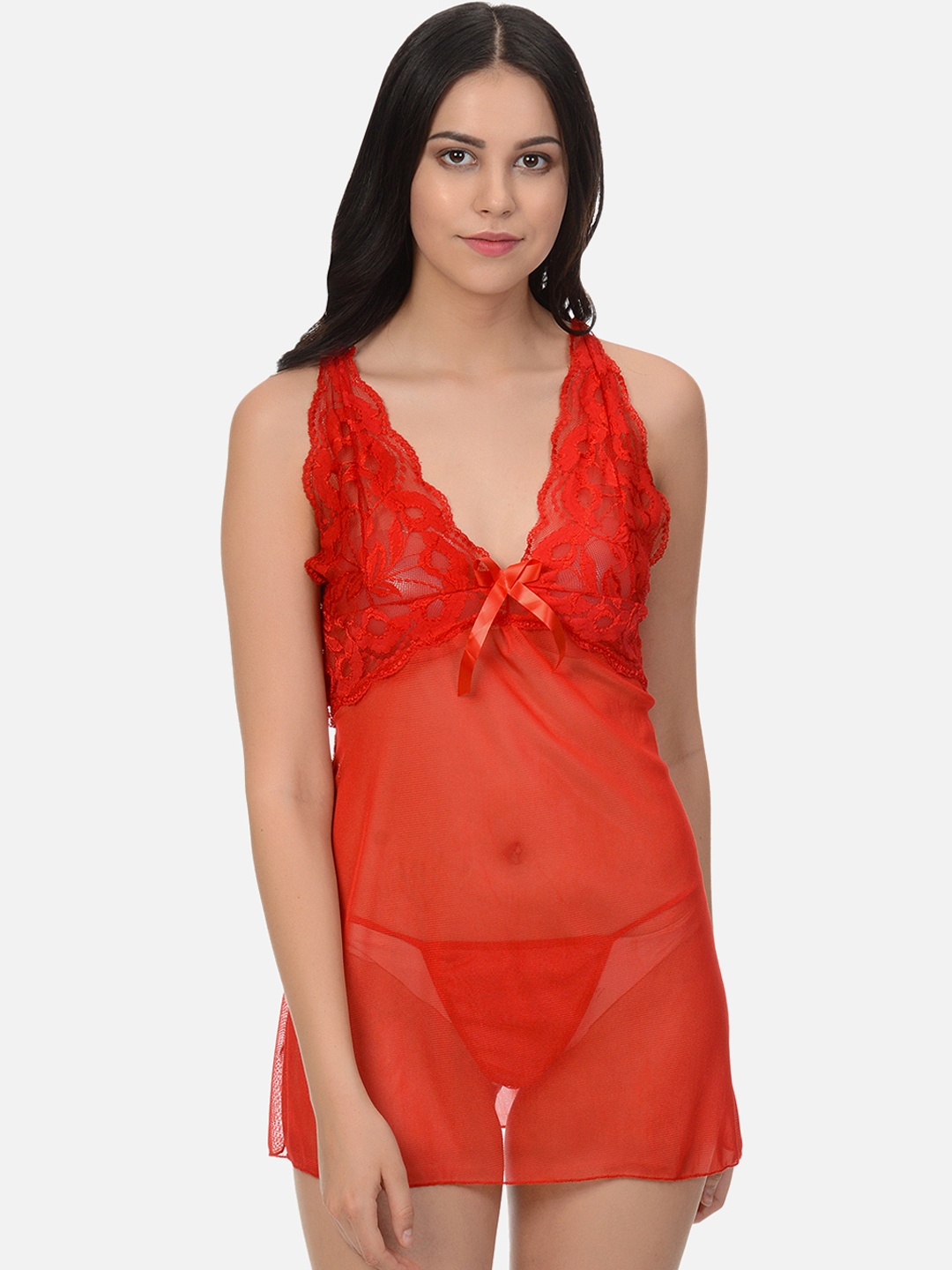 

mod & shy Red Solid Baby Doll MSN18