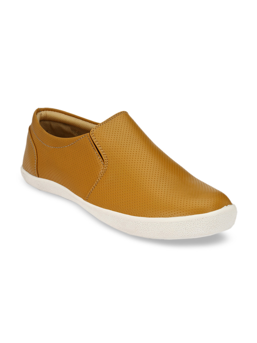 

John Karsun Men Tan Brown Slip-On Sneakers