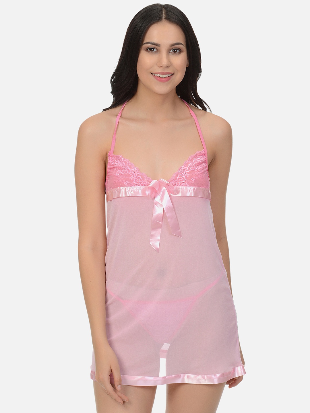 mod & shy Pink Solid Baby Doll MSN05