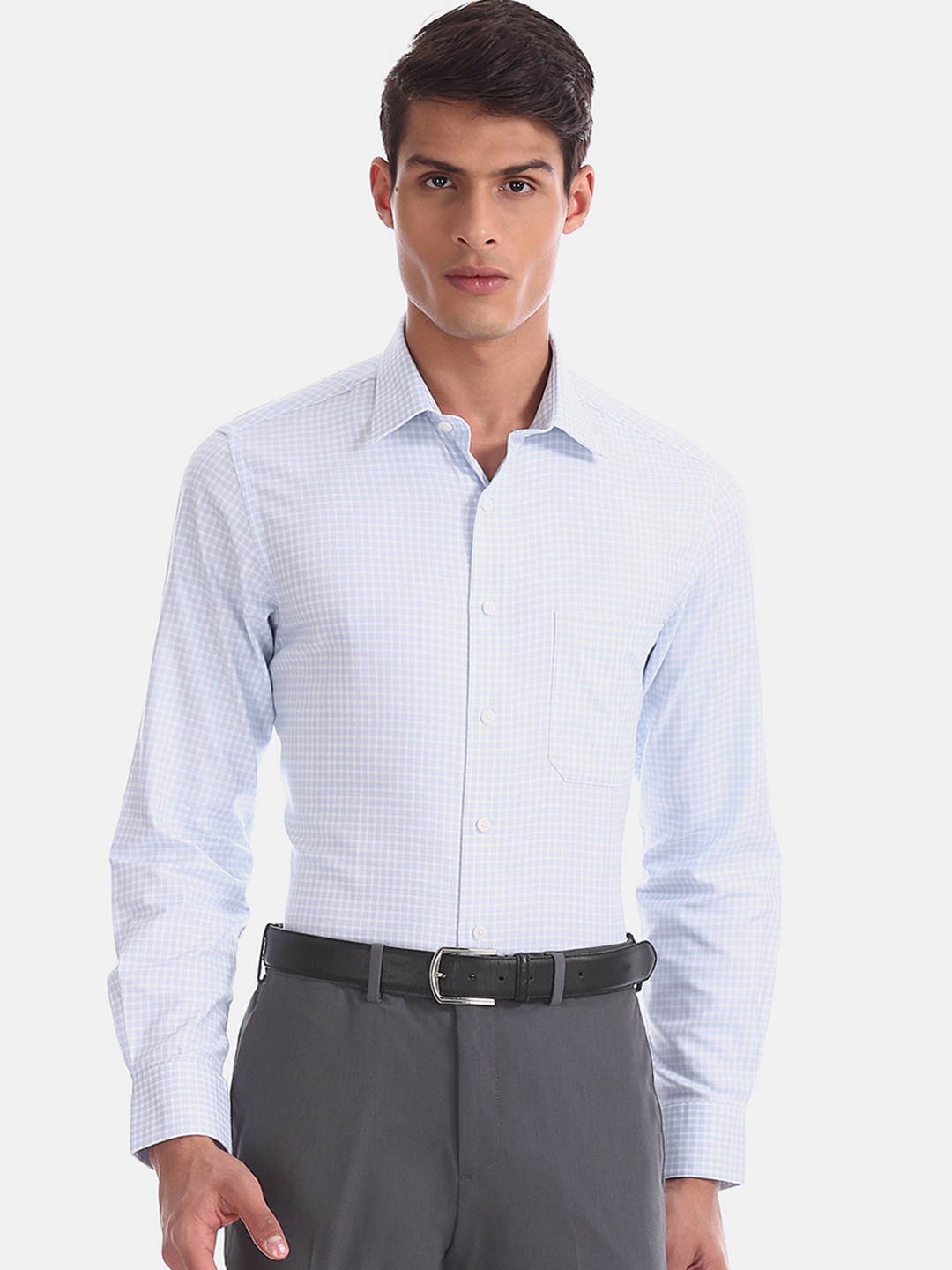

Arrow Men Blue Regular Fit Checked Casual Shirt