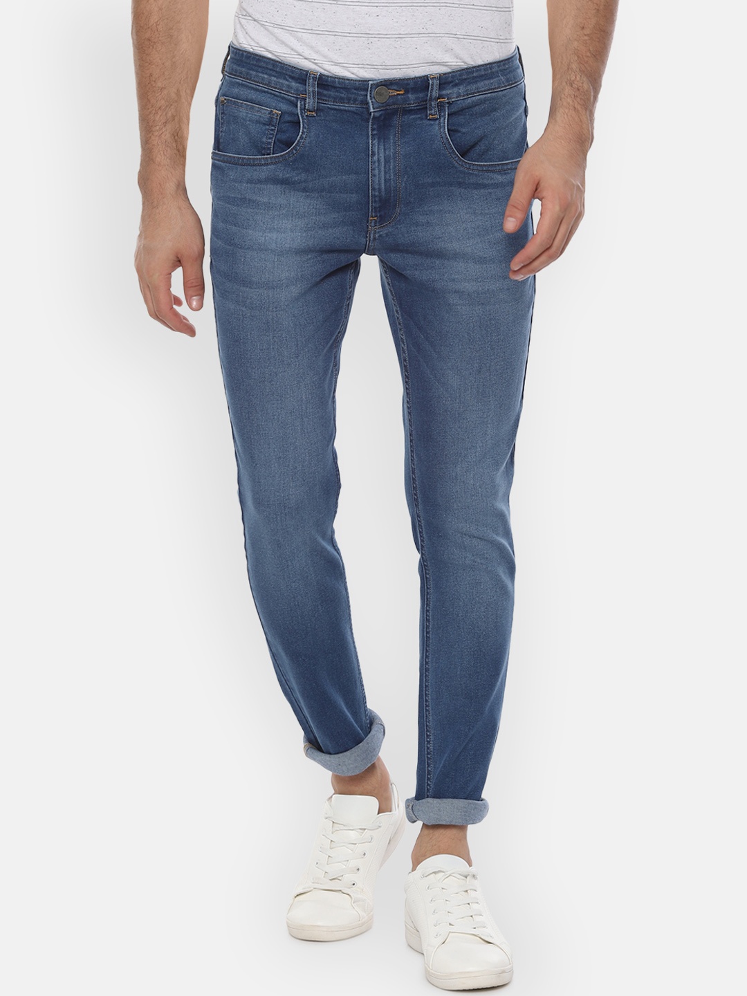 

V Dot Men Blue Skinny Fit Mid-Rise Clean Look Stretchable Jeans