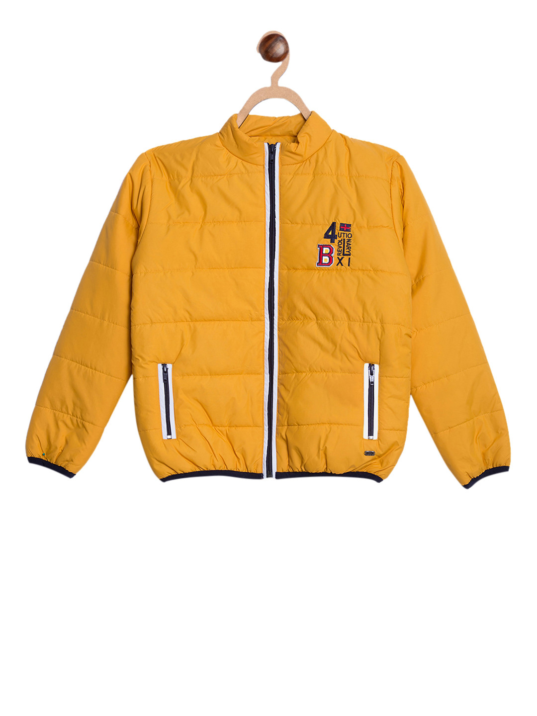 

Blue Giraffe Boys Mustard Yellow Solid Padded Jacket
