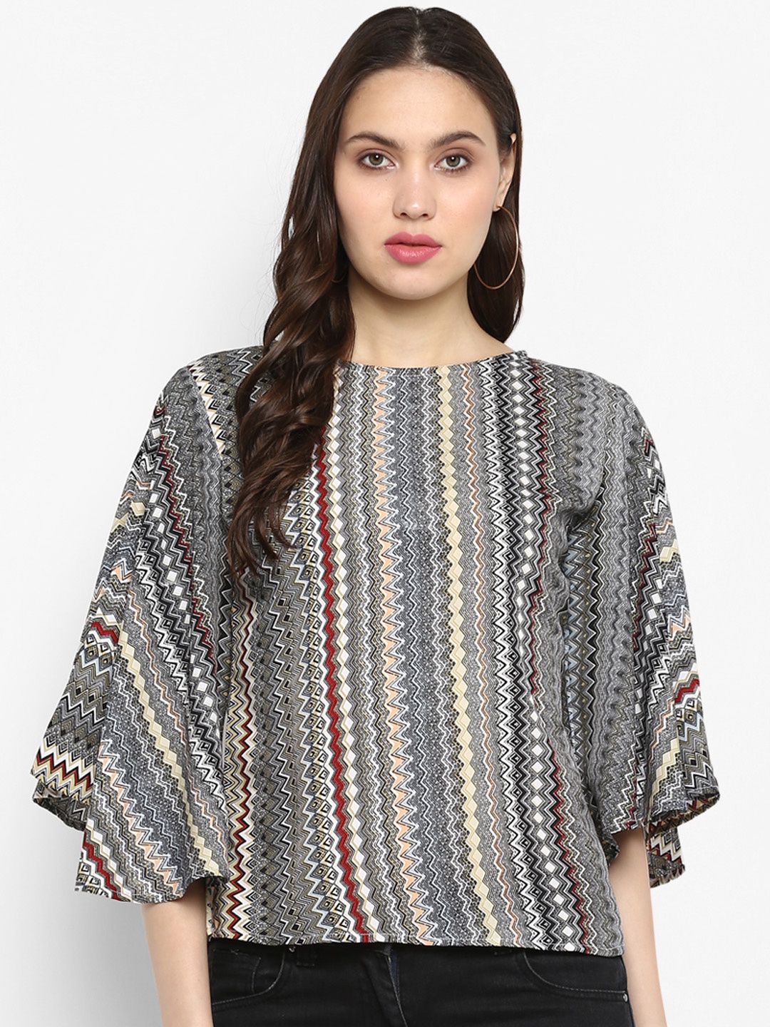 

One Femme Women Black Printed Top