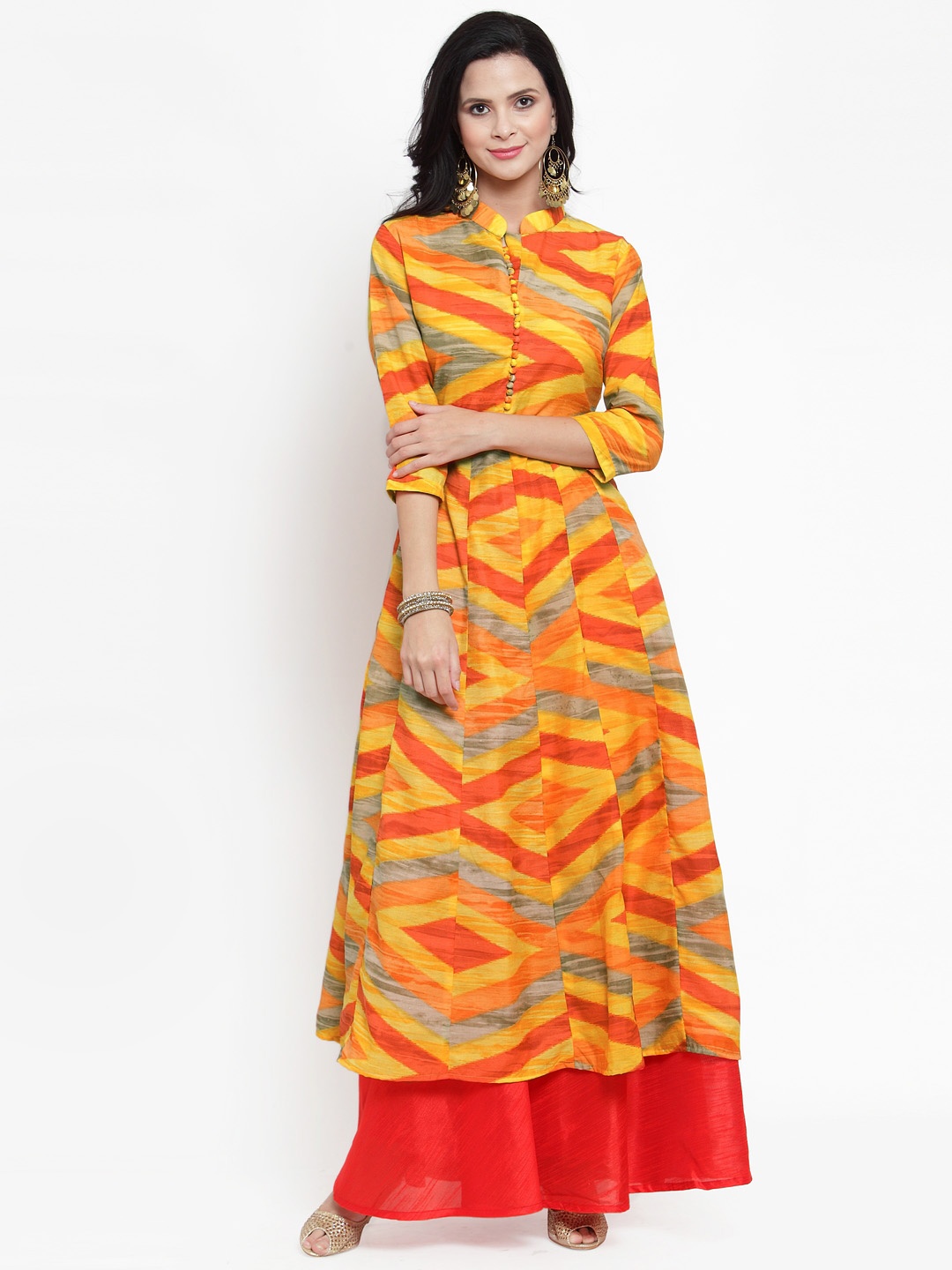 

Get Glamr Women Multicoloured Printed Anarkali Kurta, Multi