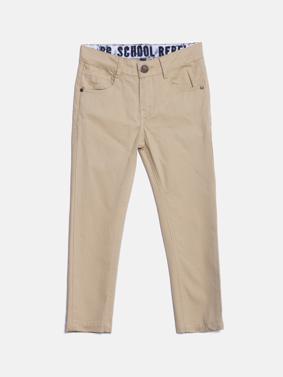 

Blue Giraffe Boys Khaki Regular Fit Solid Chinos