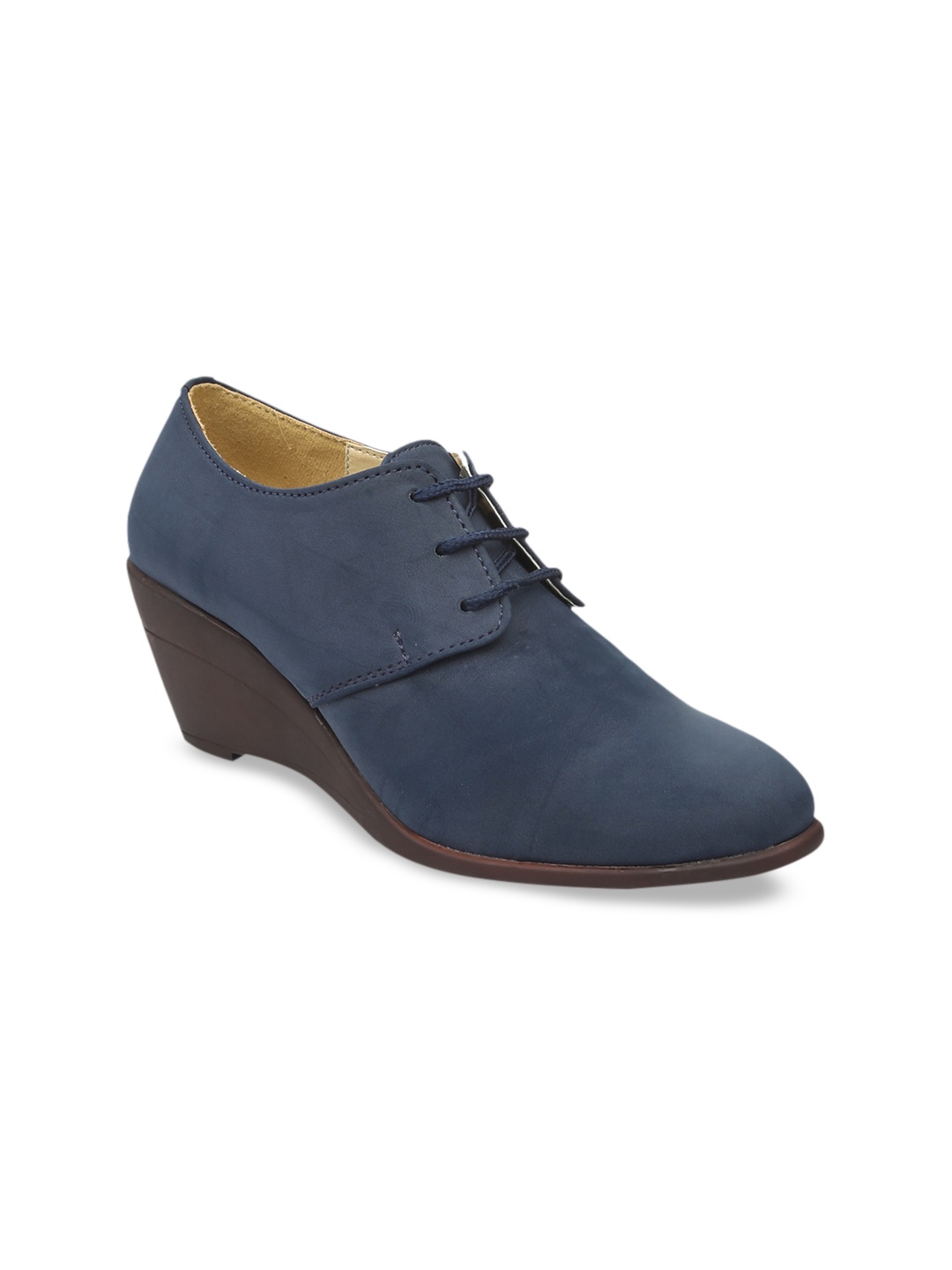 VALIOSAA Women Navy Blue Solid Heeled Boots