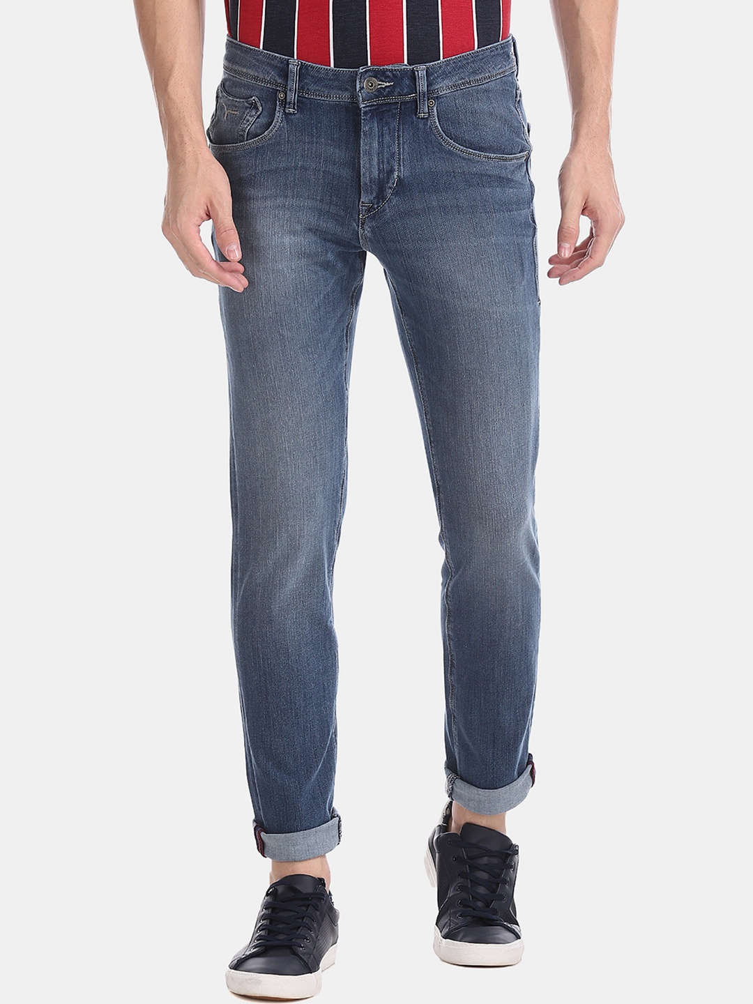 

Flying Machine Men Blue Skinny Fit Mid-Rise Clean Look Jeans