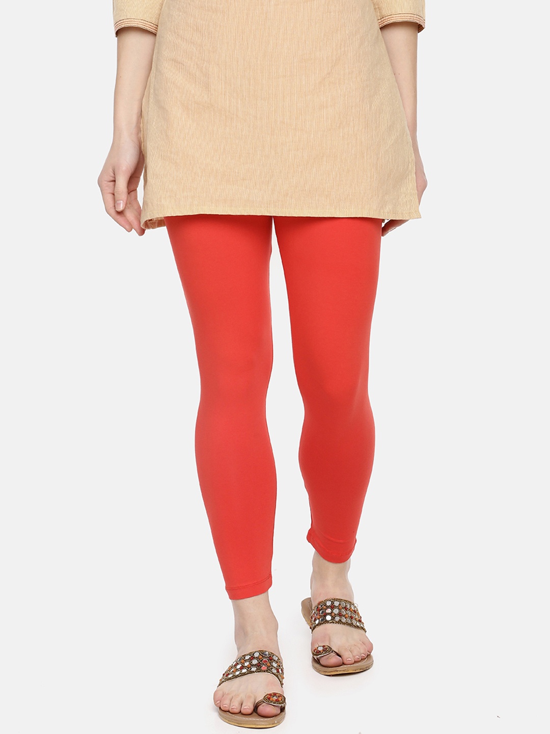 

Dollar Missy Women Red Solid Ankle Length Leggings