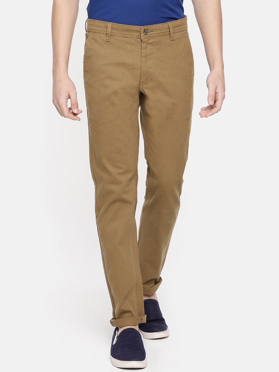 

Chennis Men Khaki Slim Fit Solid Regular Trousers