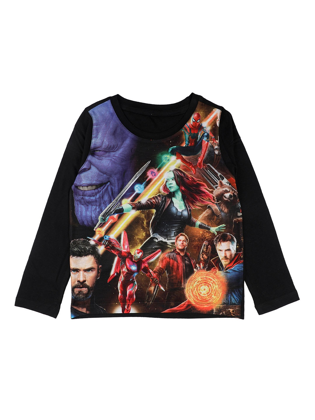 

Marvel by Wear Your Mind Boys Black Printed Round Neck T-shirt