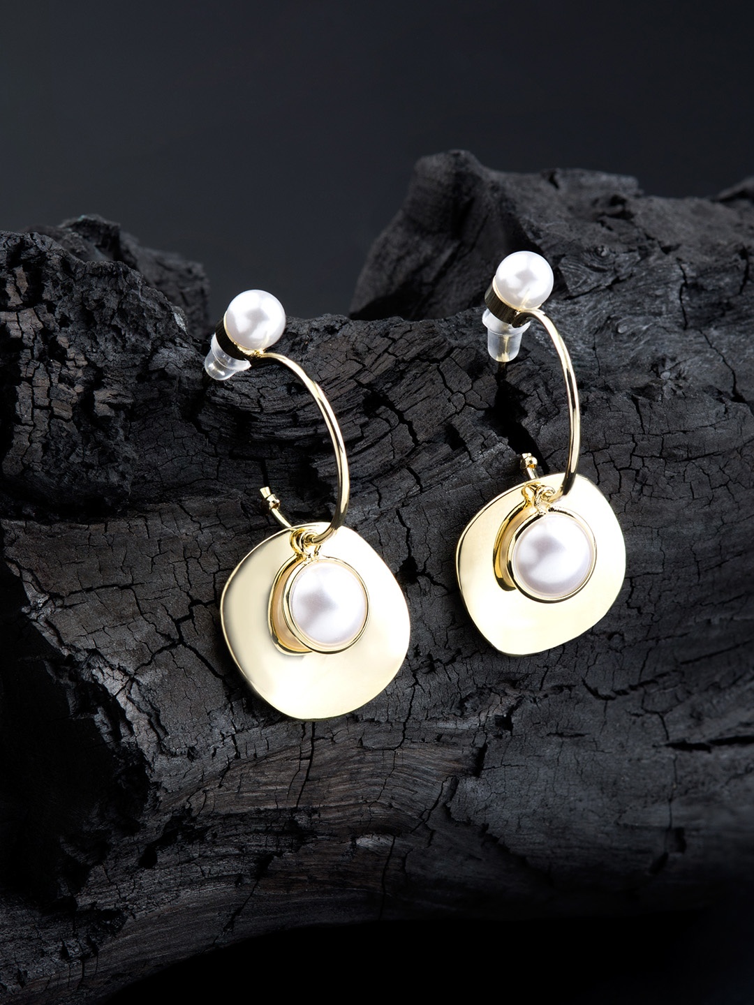 

E2O Gold-Plated Circular Drop Earrings