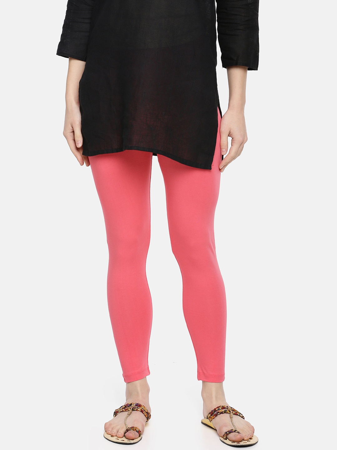 

Dollar Missy Women Pink Solid Ankle Length Leggings