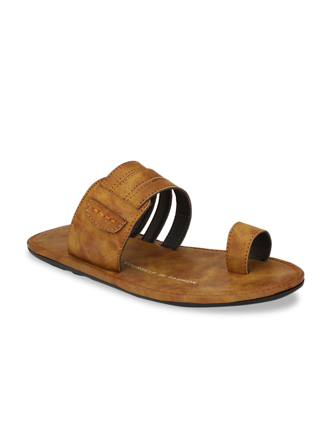 

Azzaro Black Men Tan Brown Sandals
