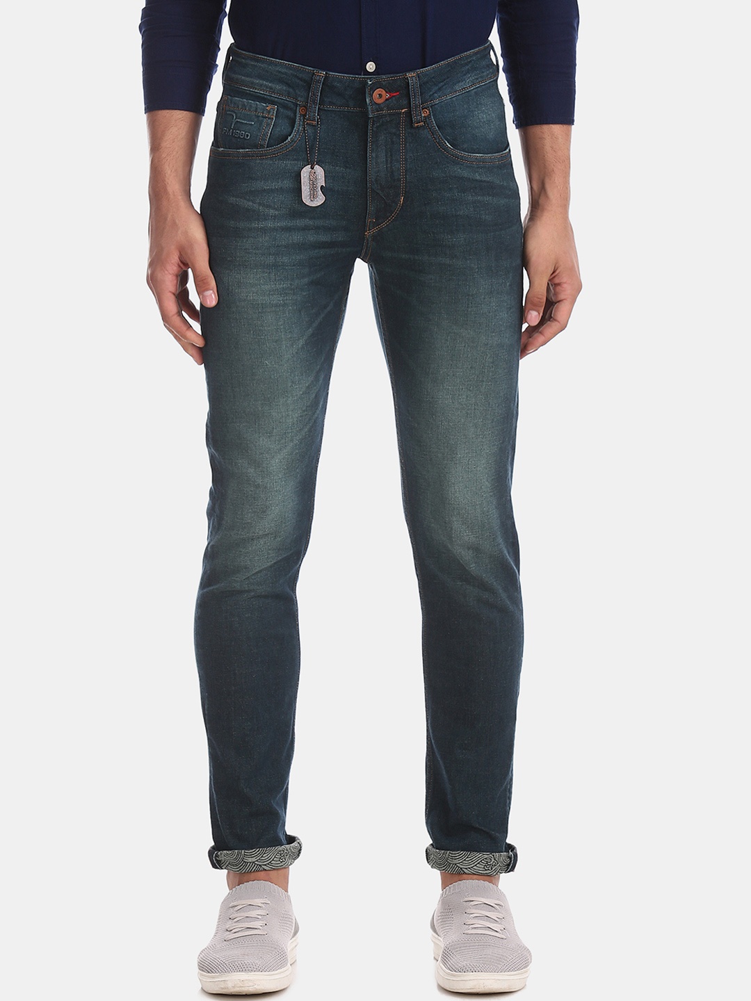 

Flying Machine Men Blue Tapered Fit Mid-Rise Clean Look Jeans