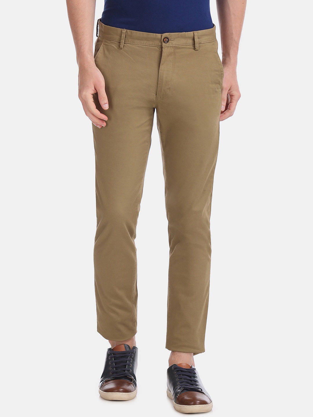 

Arrow Sport Men Khaki Slim Fit Solid Regular Trousers