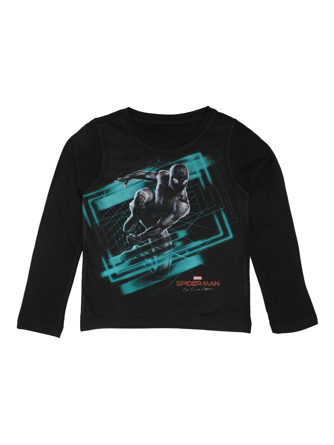 Marvel by Wear Your Mind Boys Black Printed Round Neck T-shirt