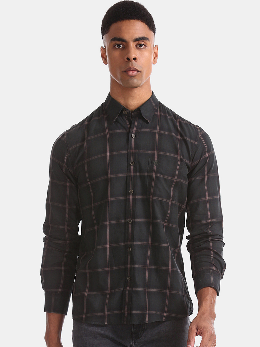 

Arrow Sport Men Green Regular Fit Checked Casual Shirt