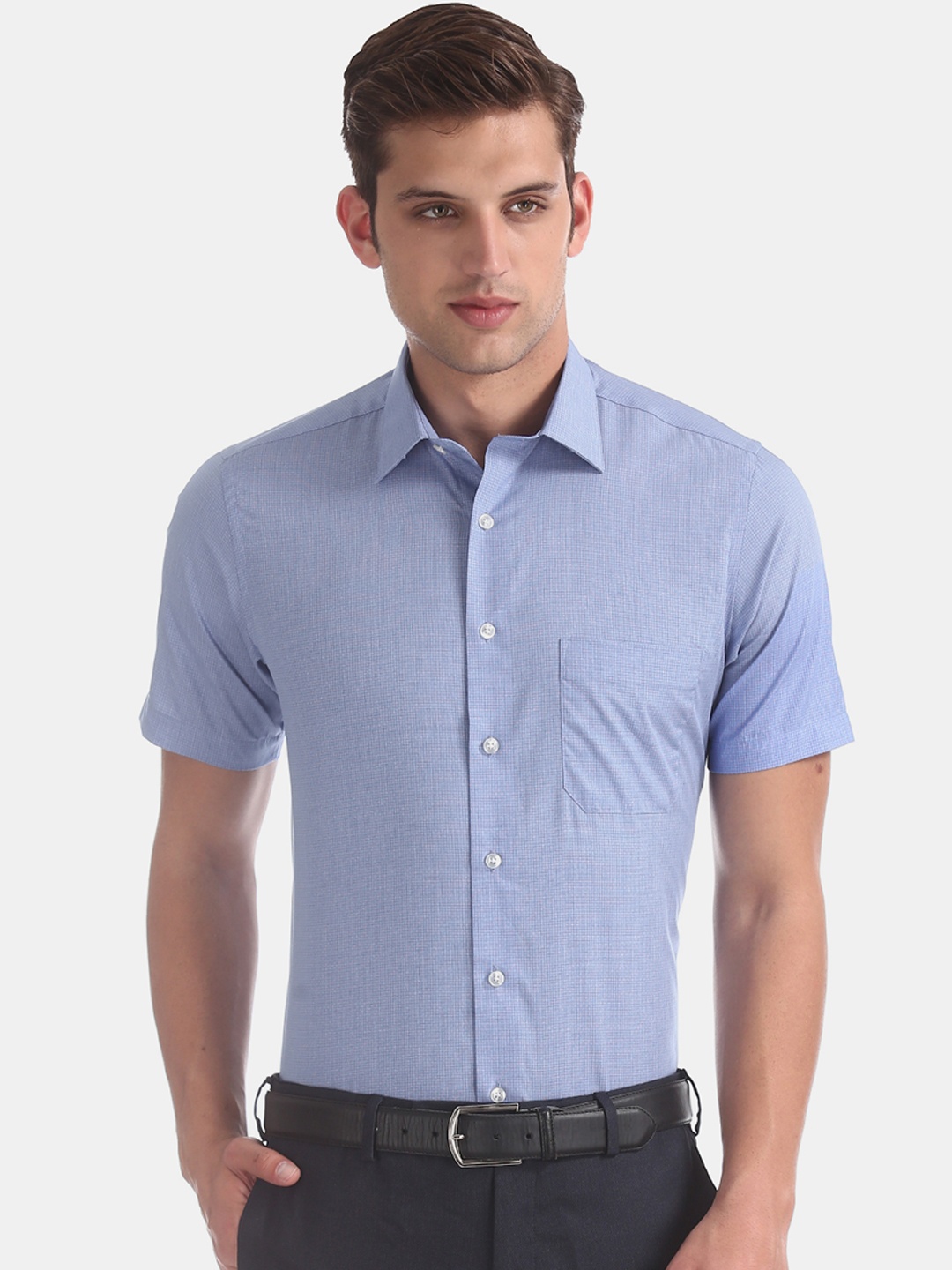 

Arrow Men Blue Regular Fit Printed Formal Shirt