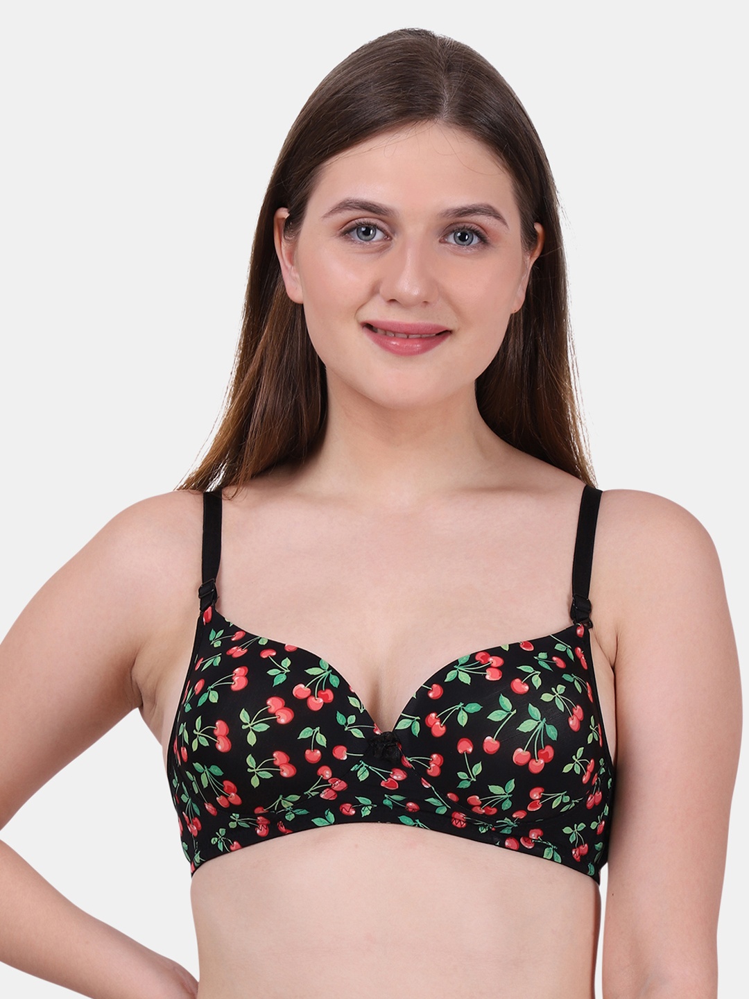 

Tweens Black Printed Non-Wired Heavily Padded T-shirt Bra TW15182PR