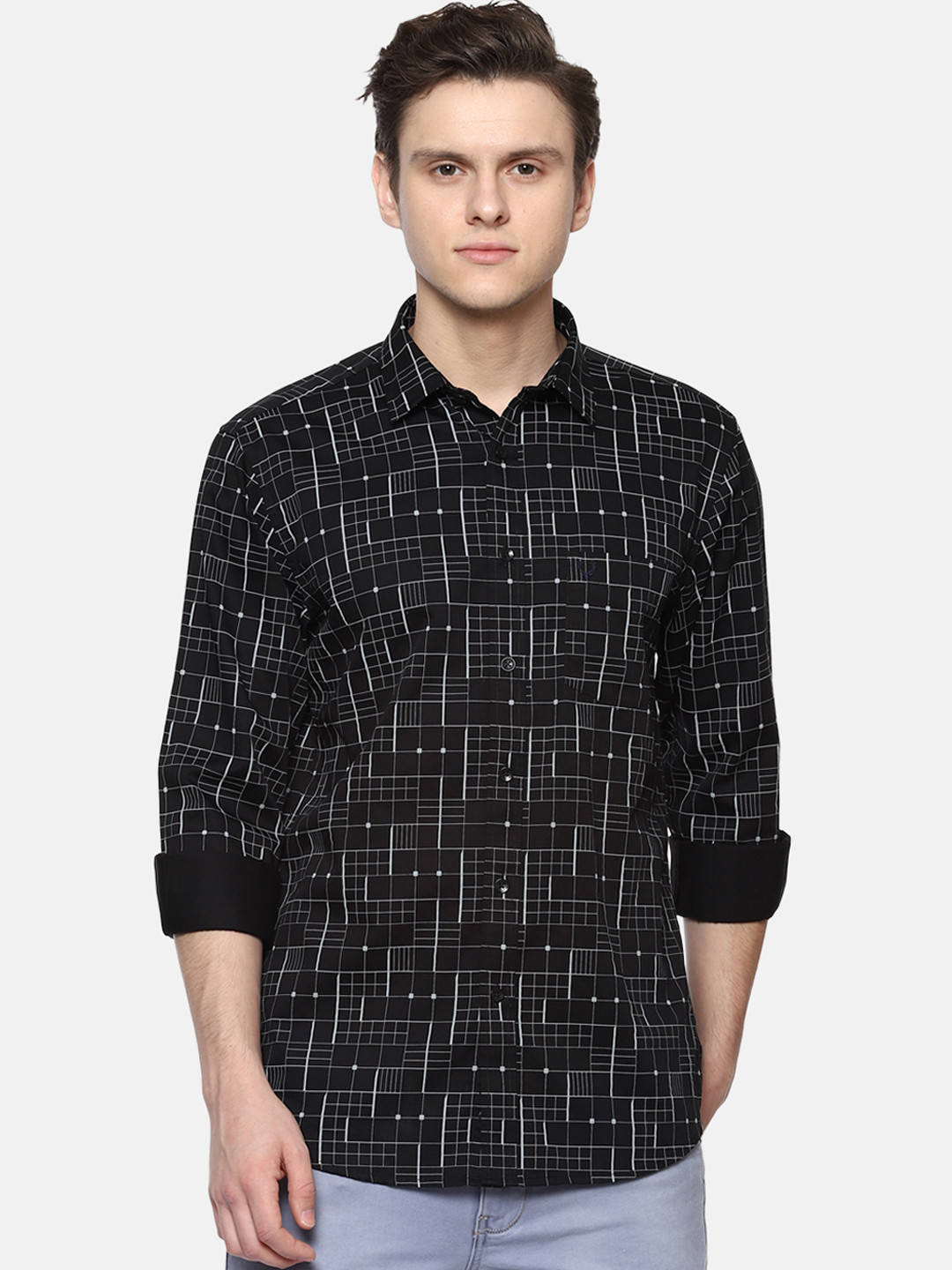 

Allen Solly Men Black Slim Fit Printed Casual Shirt