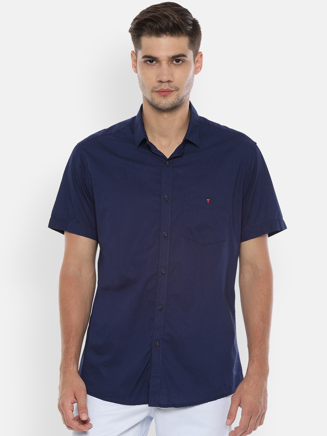 

Louis Philippe Sport Men Navy Blue Slim Fit Self Design Casual Shirt