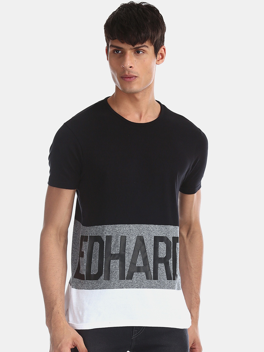 

Ed Hardy Men Black Printed Round Neck T-shirt