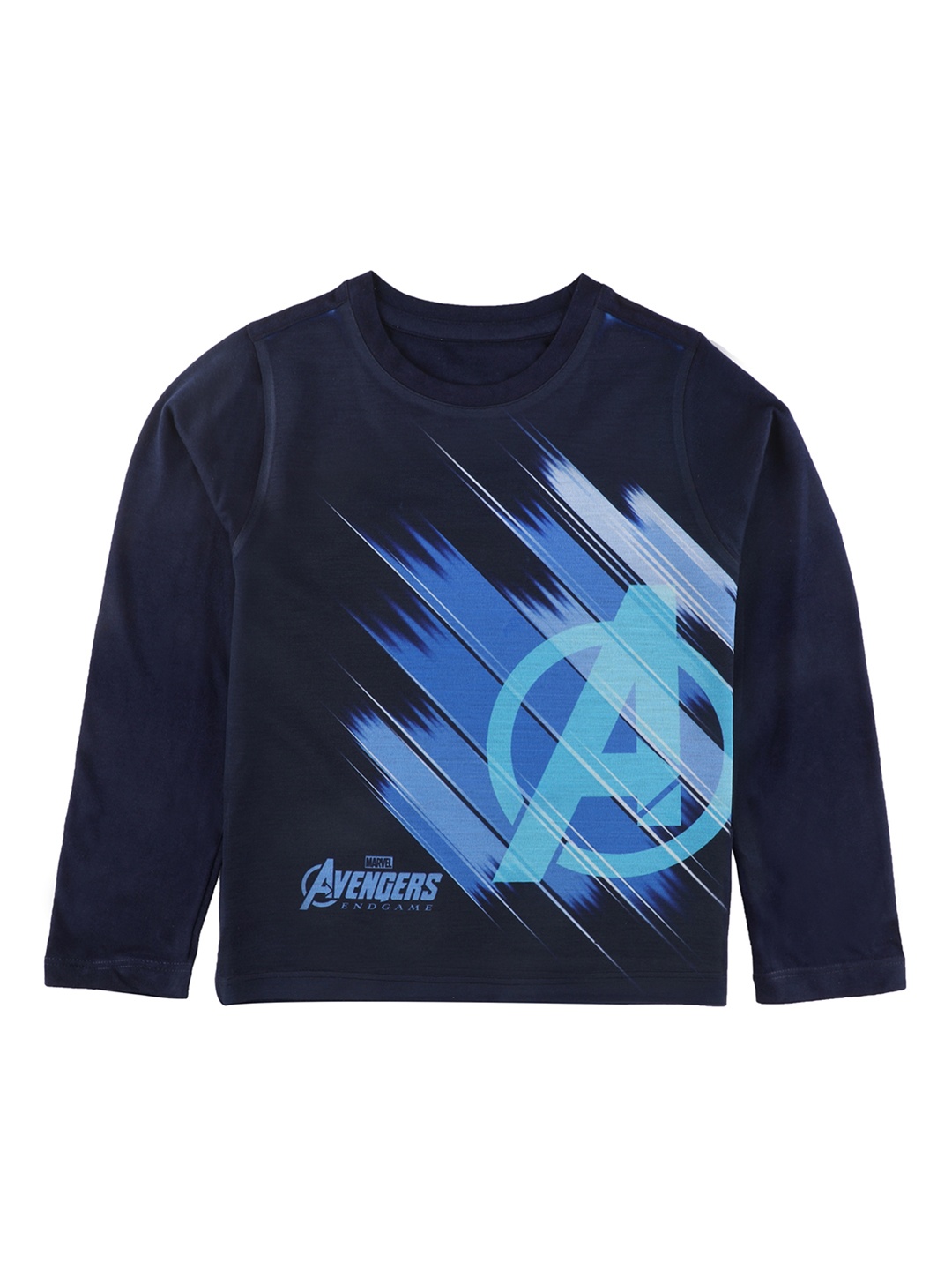 Marvel by Wear Your Mind Boys Navy Blue Printed Round Neck T-shirt