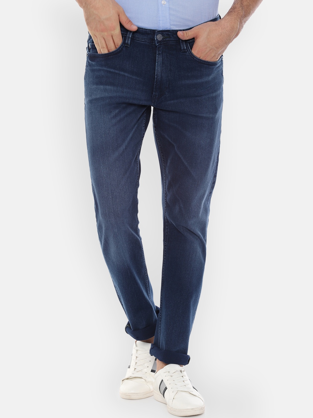 

Allen Solly Men Navy Blue Regular Fit Mid-Rise Clean Look Stretchable Jeans