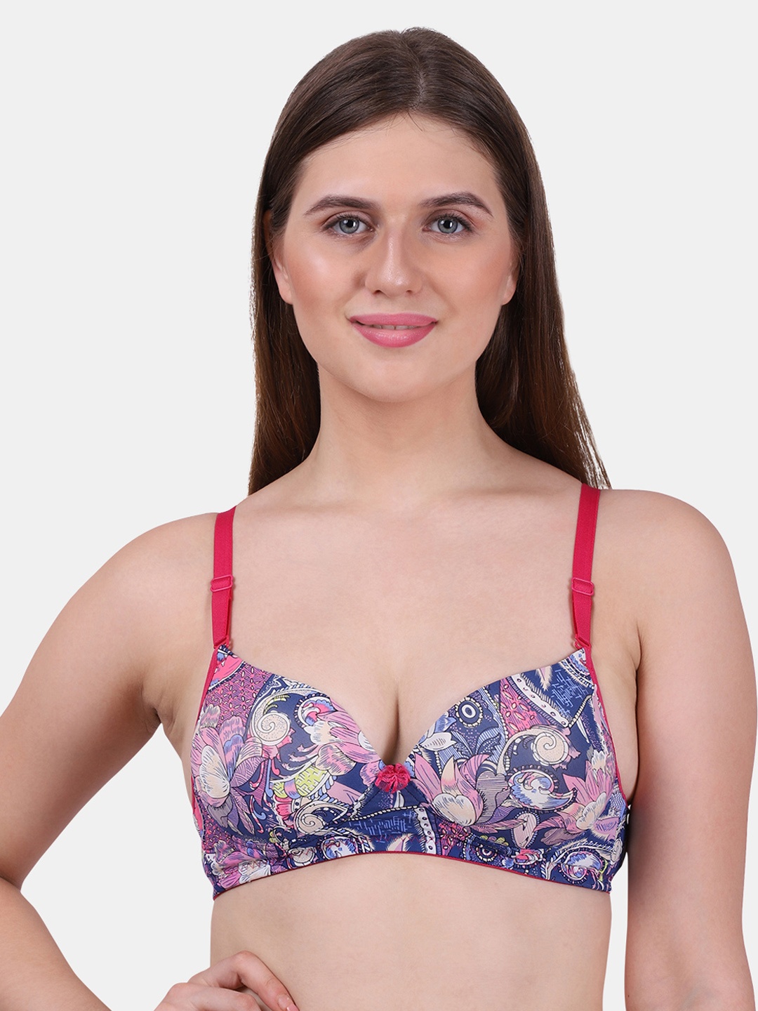 

Tweens Women Blue & Red Printed Non-Wired Heavily Padded T-shirt Bra TW15148PR