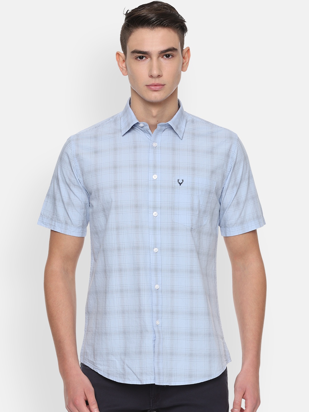 

Allen Solly Men Blue Slim Fit Checked Casual Shirt