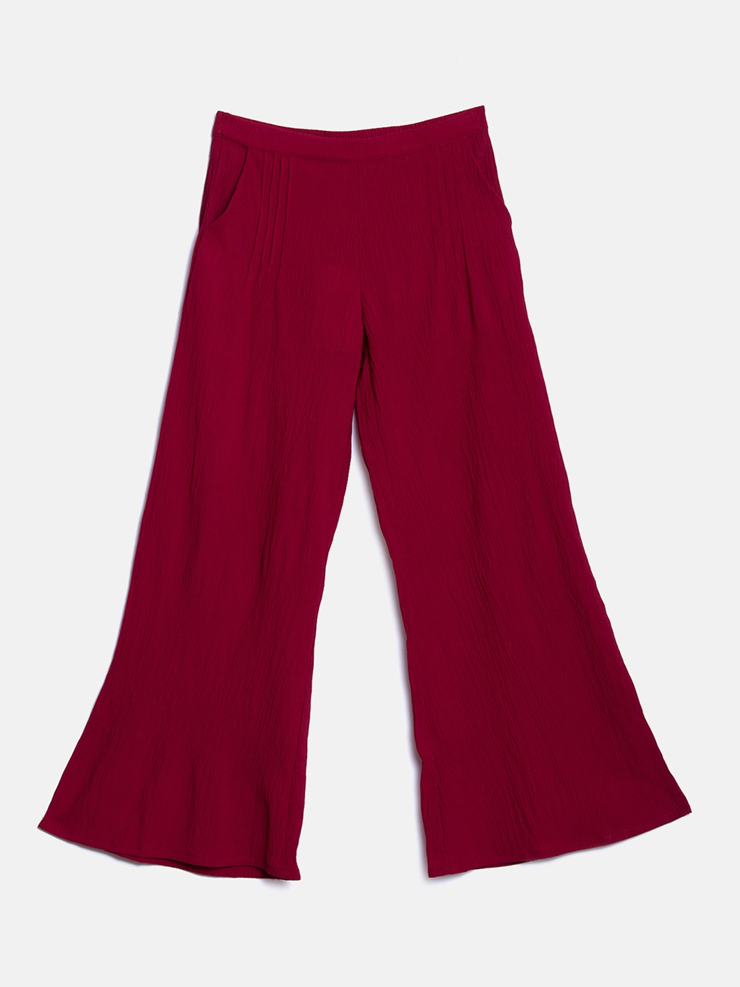 

ELLE Girls Maroon Regular Fit Solid Culottes
