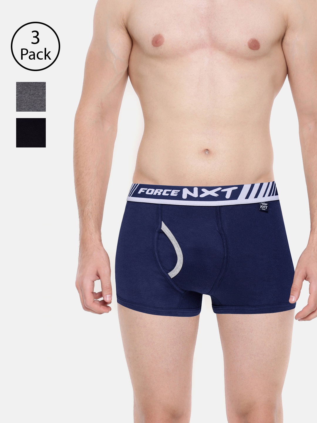 

Force NXT Men Set of 3 Multicoloured Solid Assorted Trunks MNFF-133-PO3, Multi