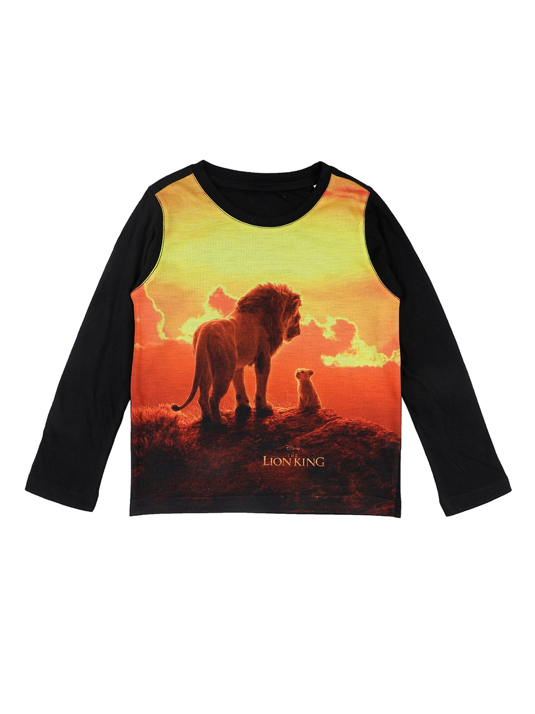 

Disney by Wear Your Mind Boys Black Printed Round Neck T-shirt