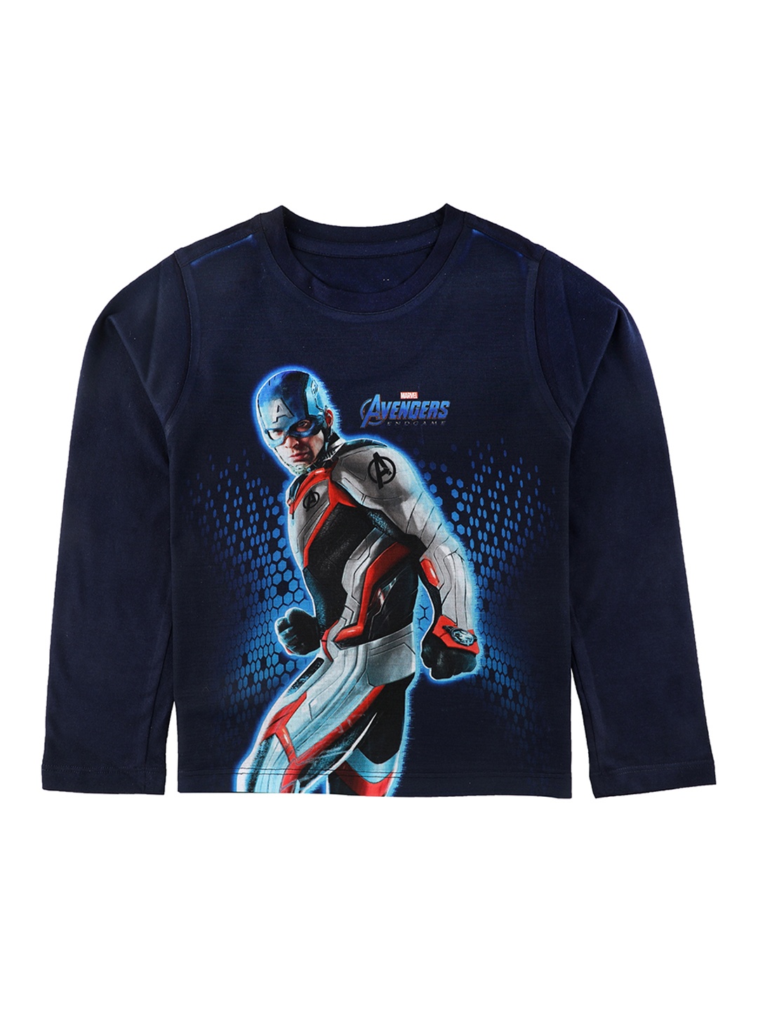 

Marvel by Wear Your Mind Boys Navy Blue Printed Round Neck T-shirt