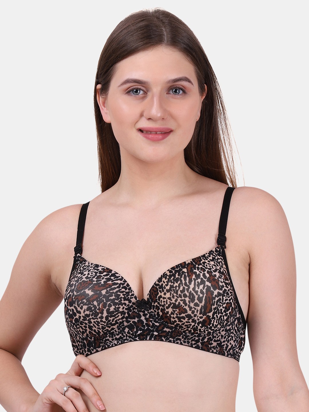

Tweens Black Printed Non-Wired Heavily Padded T-shirt Bra TW15181PR