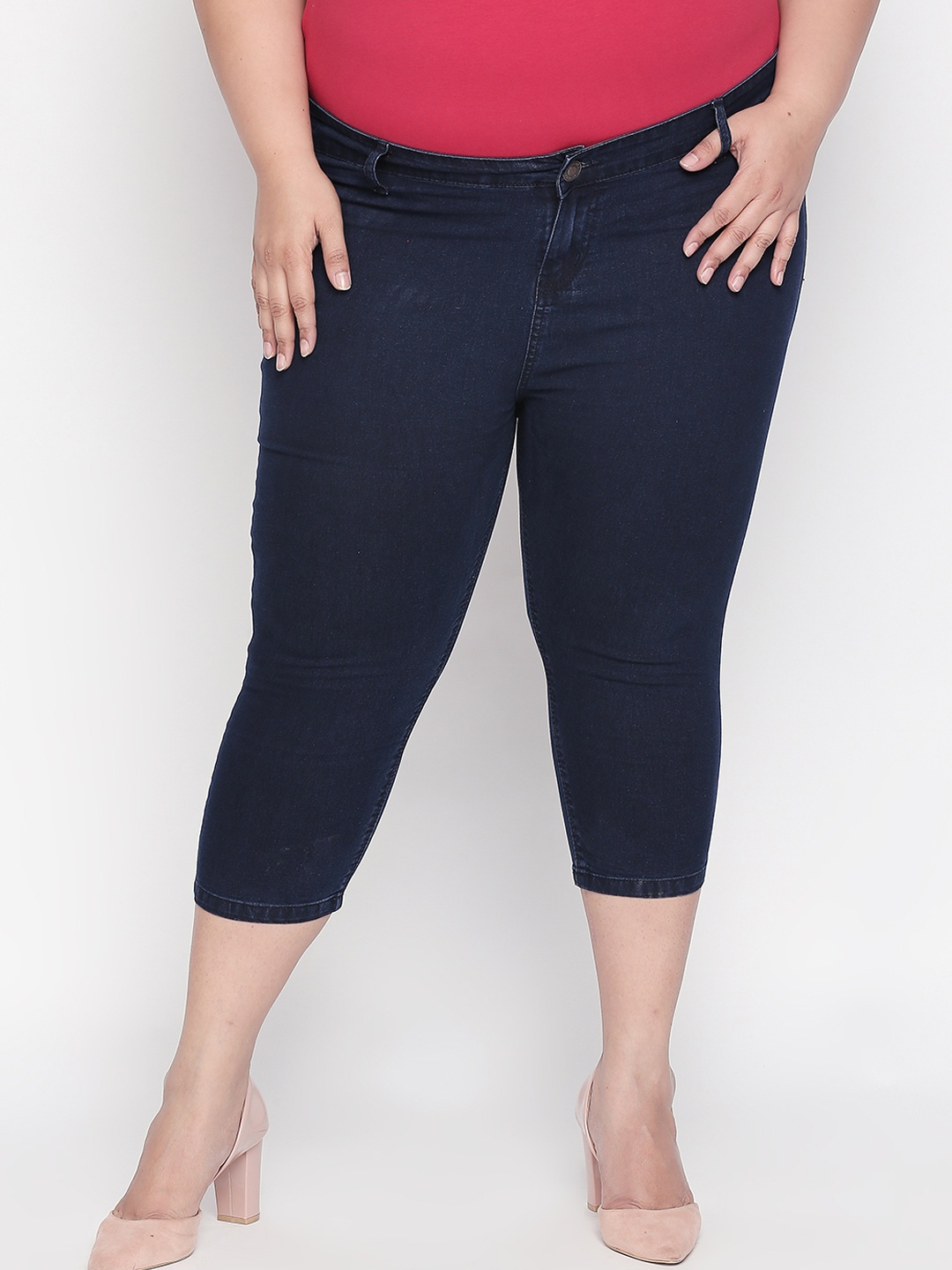 

ZUSH Plus Size Women Blue Solid Regular Fit Capris
