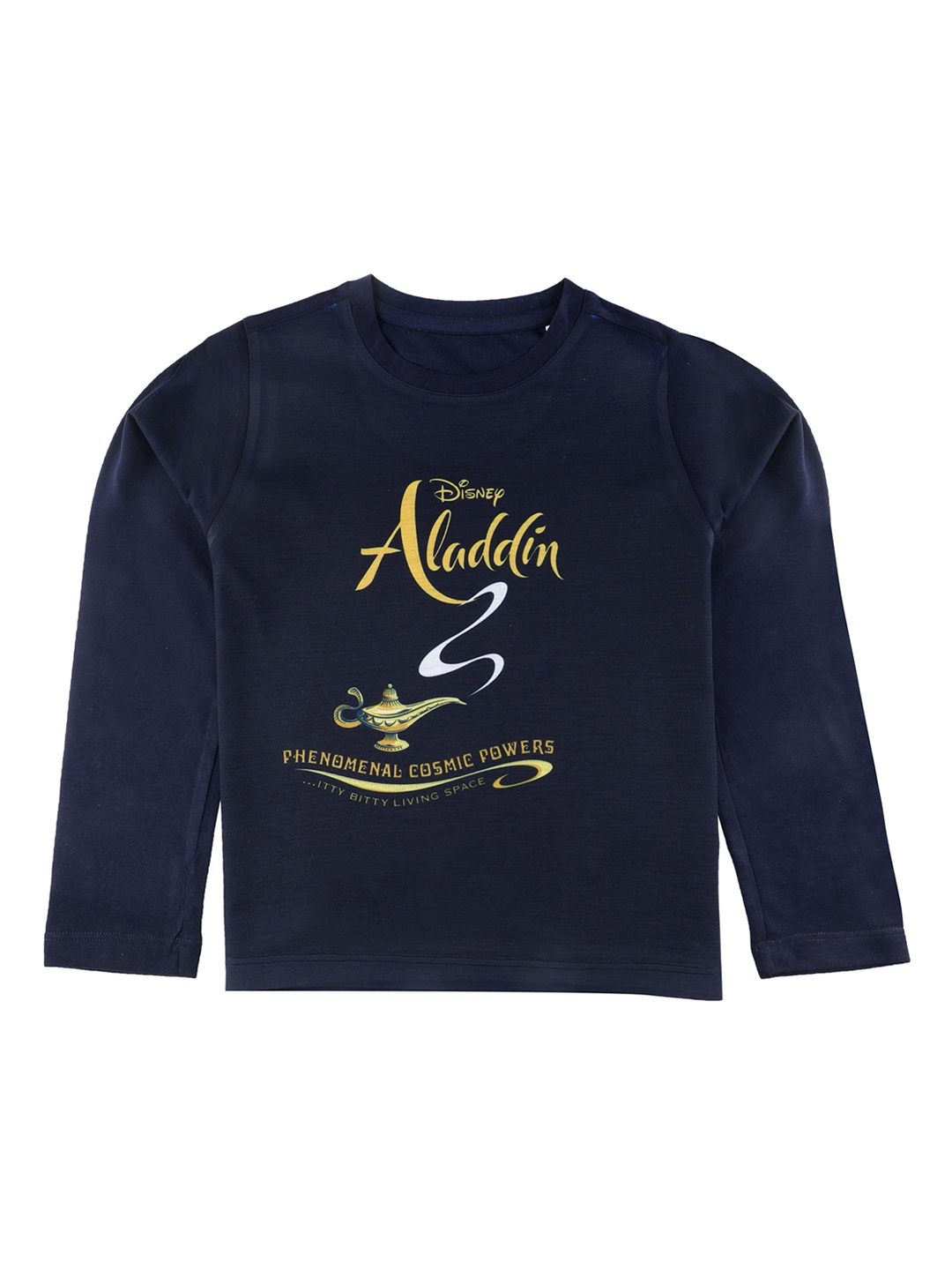 

Disney by Wear Your Mind Boys Navy Blue Aladdin Printed Round Neck T-shirt